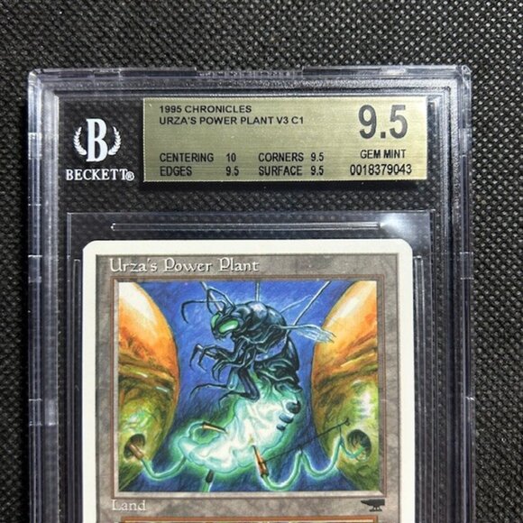 1995 MTG Magic The Gathering Chronicles Urza's Power Plant Bug BGS Quad 9.5+ - Picture 2 of 3